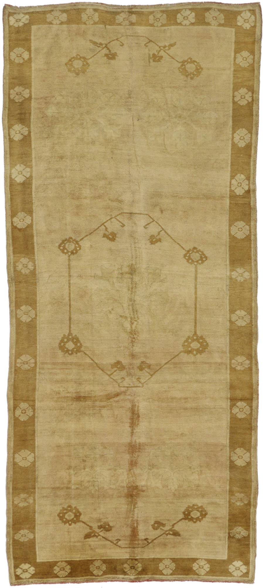 5 x 11 Vintage Turkish Oushak Rug 50435