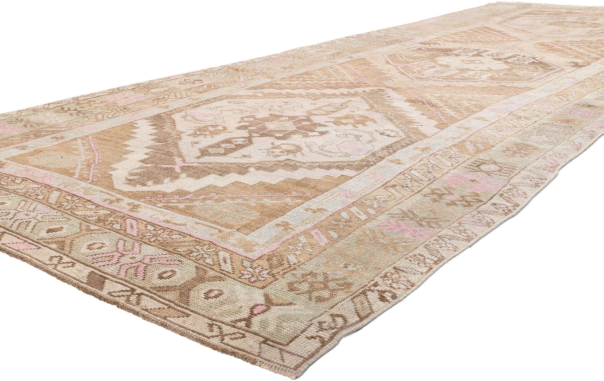 5 x 15 Vintage Turkish Oushak Rug 53708