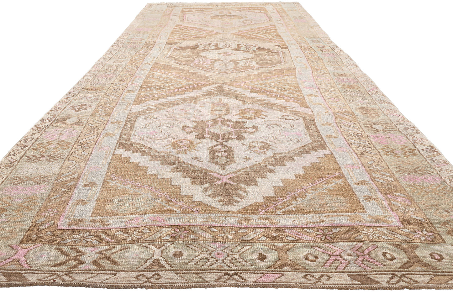 5 x 15 Vintage Turkish Oushak Rug 53708