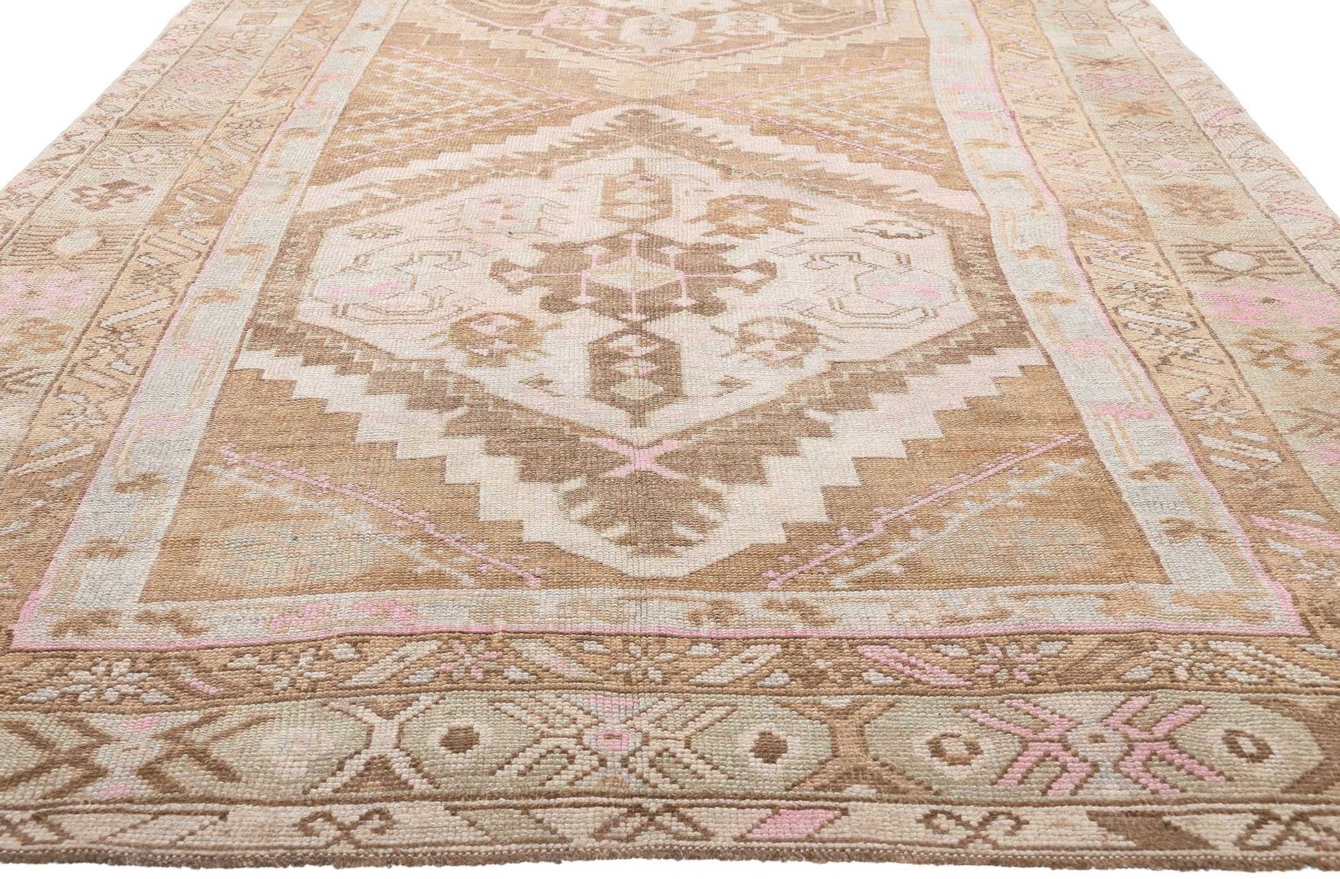 5 x 15 Vintage Turkish Oushak Rug 53708