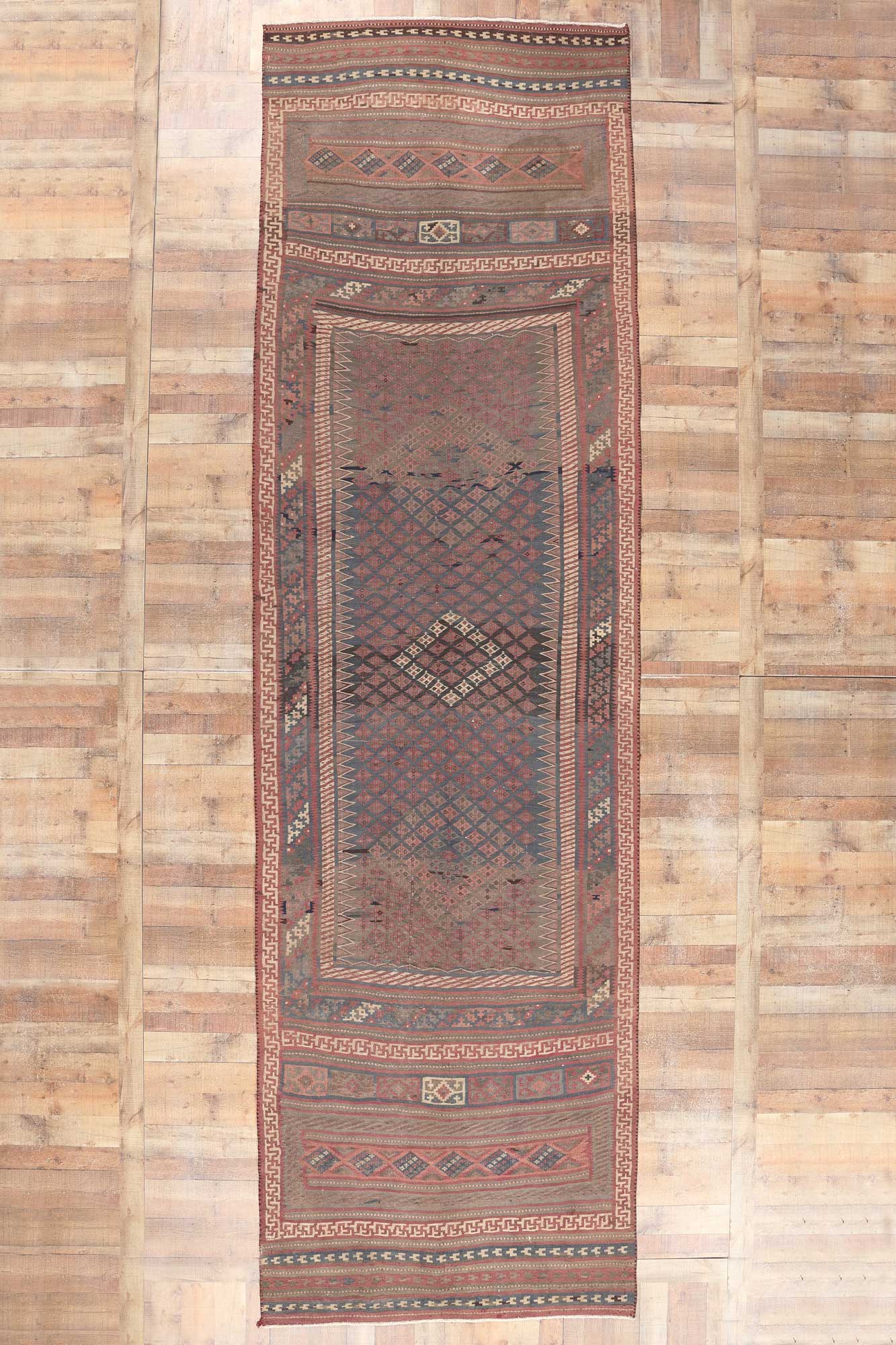 5 x 18 Vintage Persian Shahsavan Kilim Rug 61246
