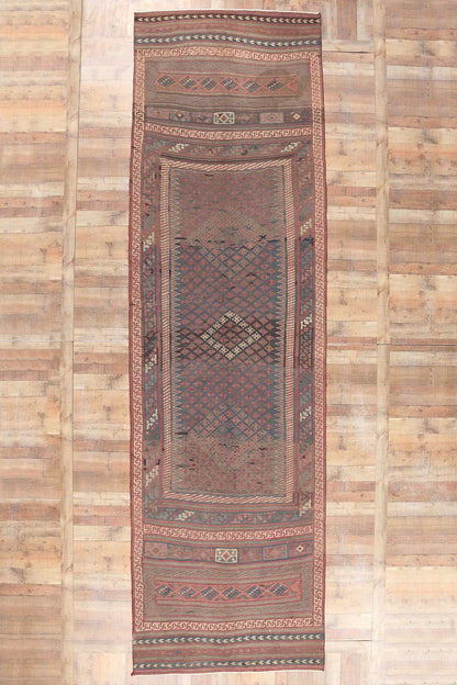5 x 18 Vintage Persian Shahsavan Kilim Rug 61246