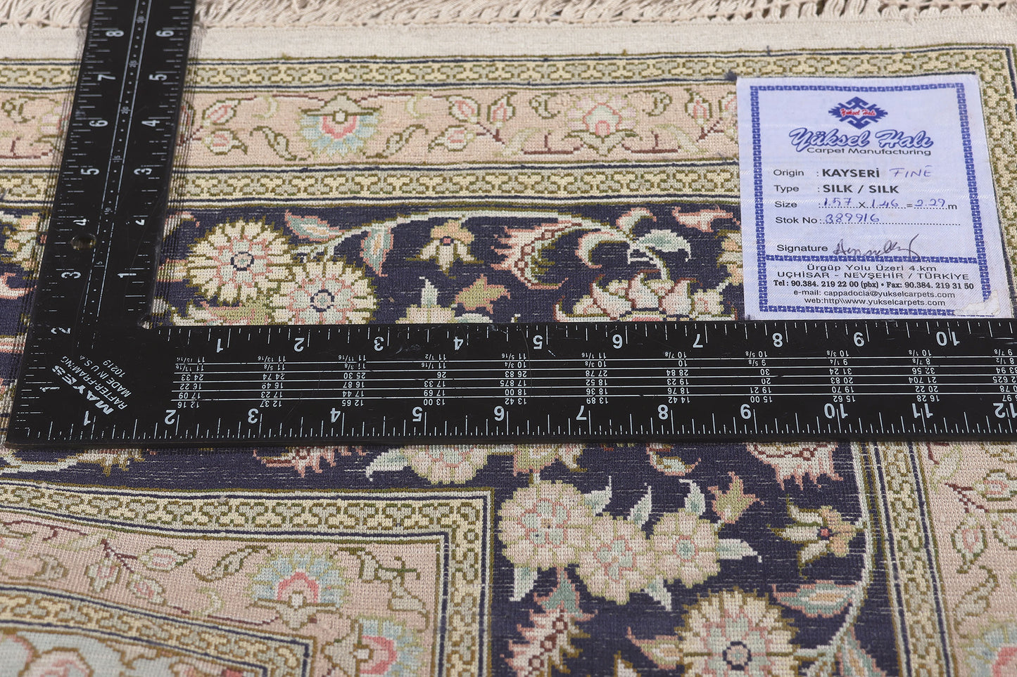 5 x 5 Vintage Turkish Silk Kayseri Rug 78622