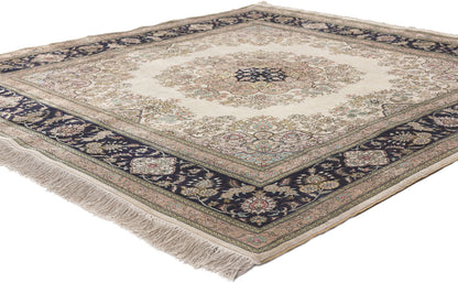 5 x 5 Vintage Turkish Silk Kayseri Rug 78622