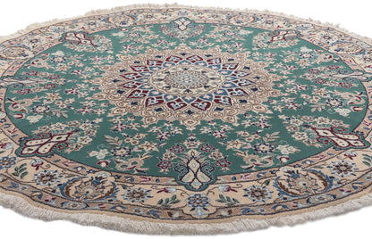 5 x 5 Vintage Persian Nain Round Rug 78596