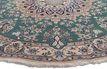 5 x 5 Vintage Persian Nain Round Rug 78596