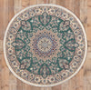 5 x 5 Vintage Persian Nain Round Rug 78596