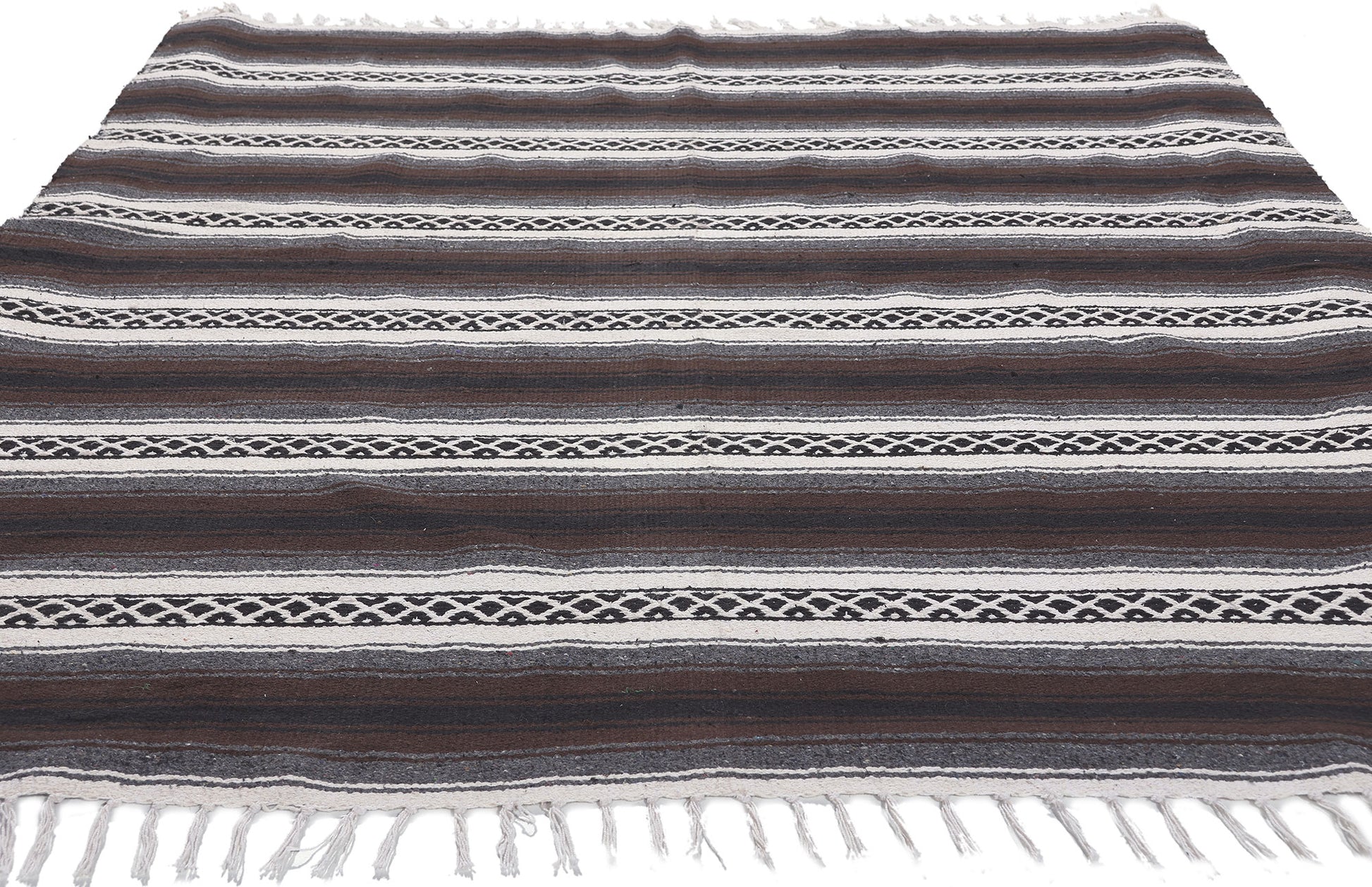 5 x 6 Modern Striped Indian Kilim Rug 78536