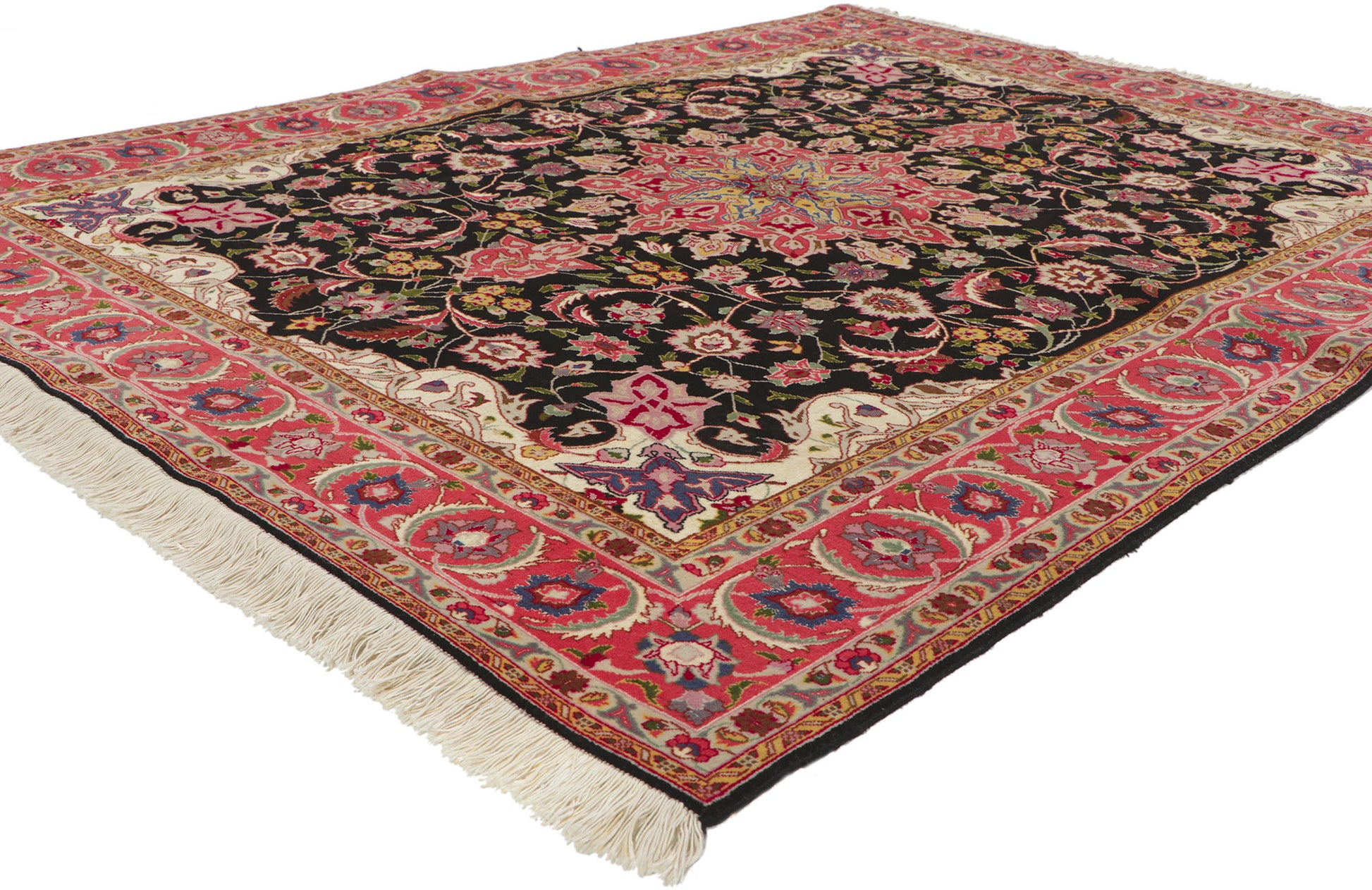 5 x 6 Vintage Persian Tabriz Rug 74837
