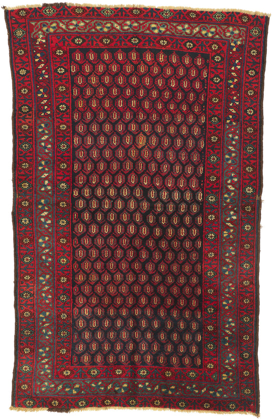 5 x 8 Antique Persian Kurdish Rug 72885