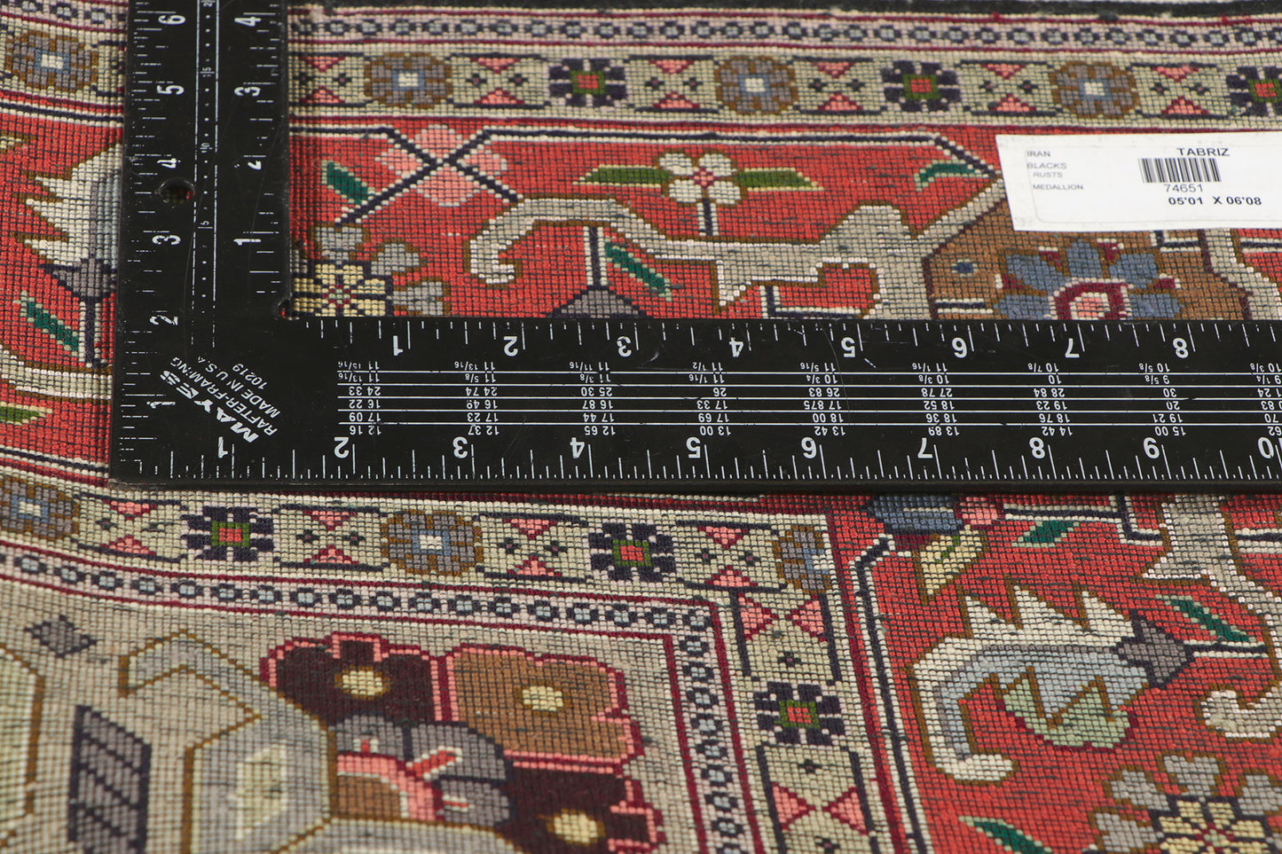 5 x 7 Vintage Persian Tabriz Rug 74651