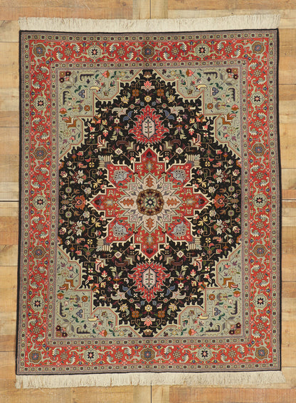 5 x 7 Vintage Persian Tabriz Rug 74651