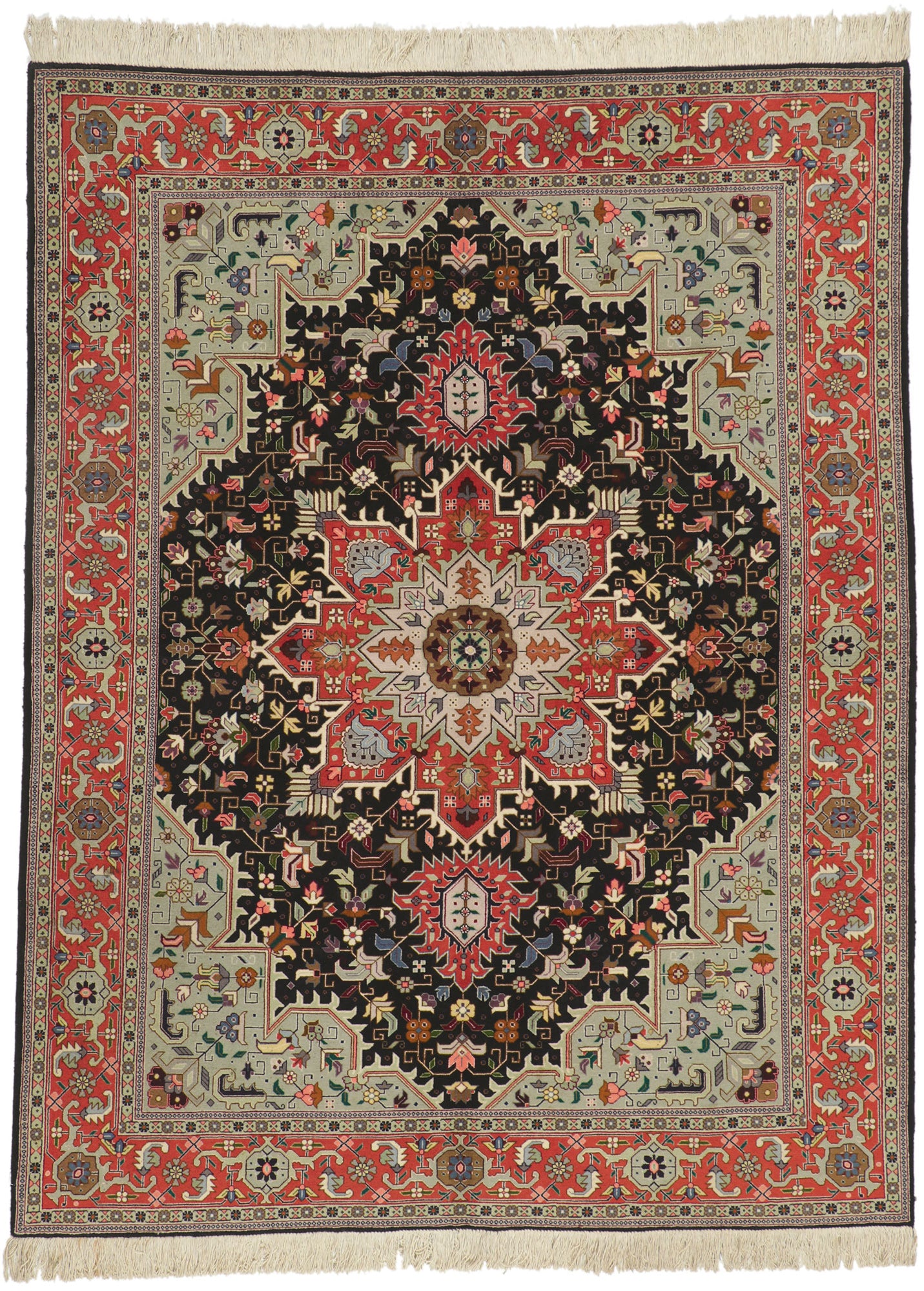 5 x 7 Vintage Persian Tabriz Rug 74651