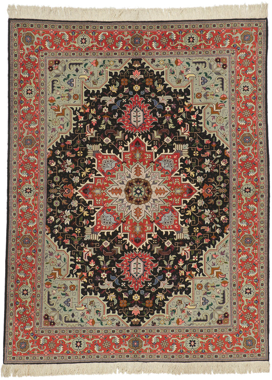5 x 7 Vintage Persian Tabriz Rug 74651