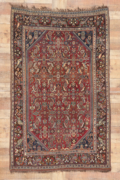 5 x 7 Antique Persian Shiraz Rug 78566