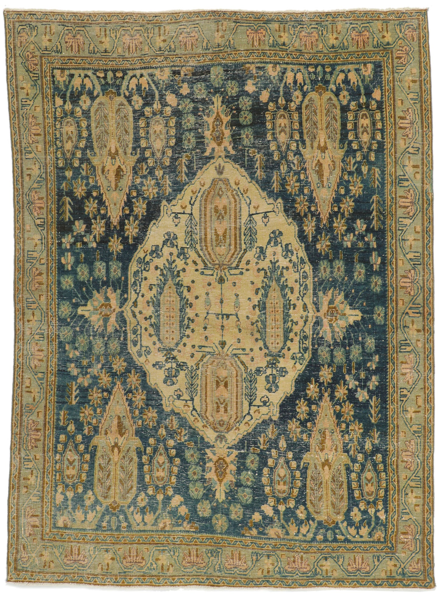 5 x 7 Vintage Persian Afshar Rug 53046