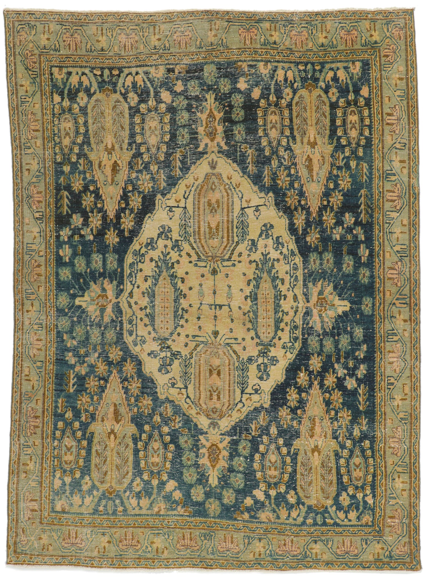 5 x 7 Vintage Persian Afshar Rug 53046