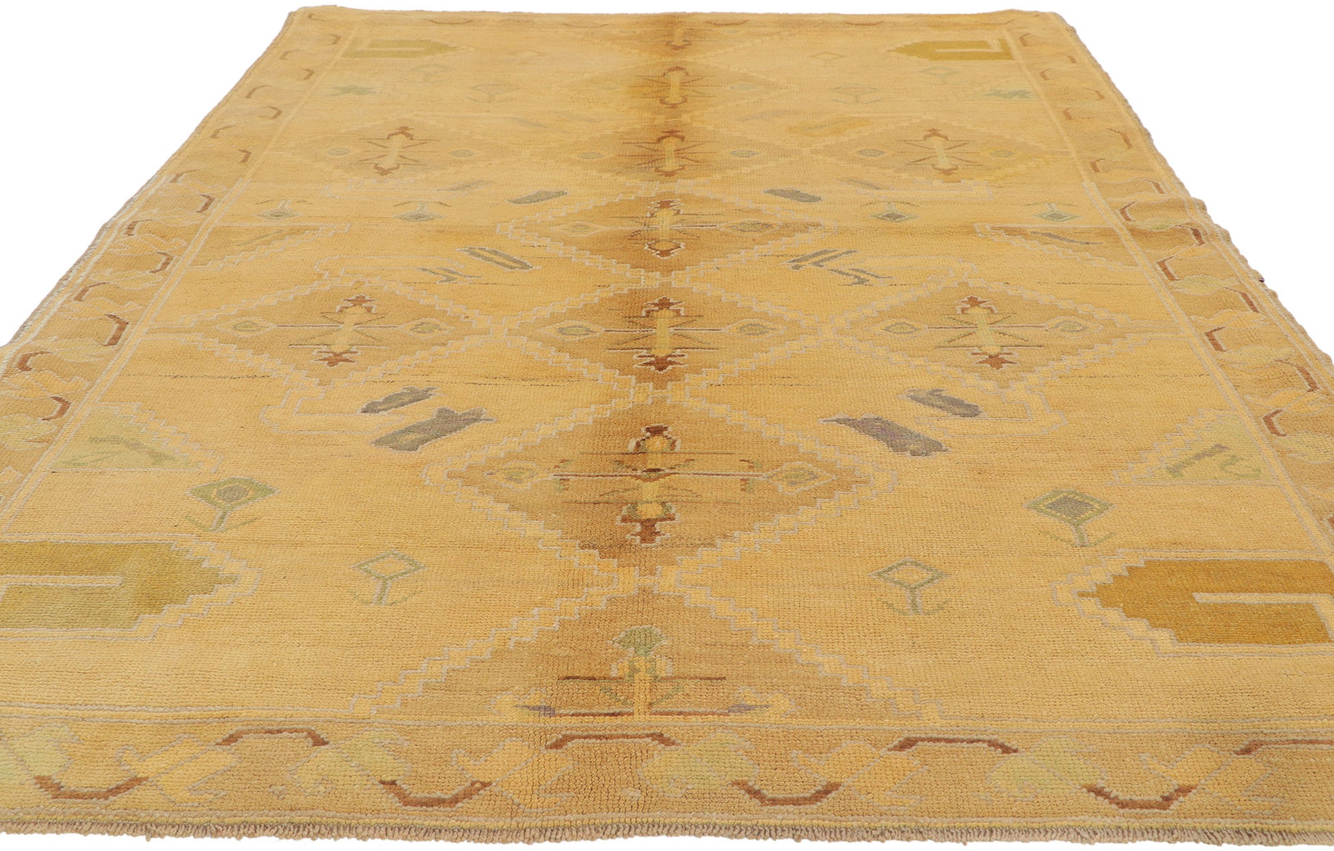5 x 7 Vintage Turkish Oushak Rug 51342
