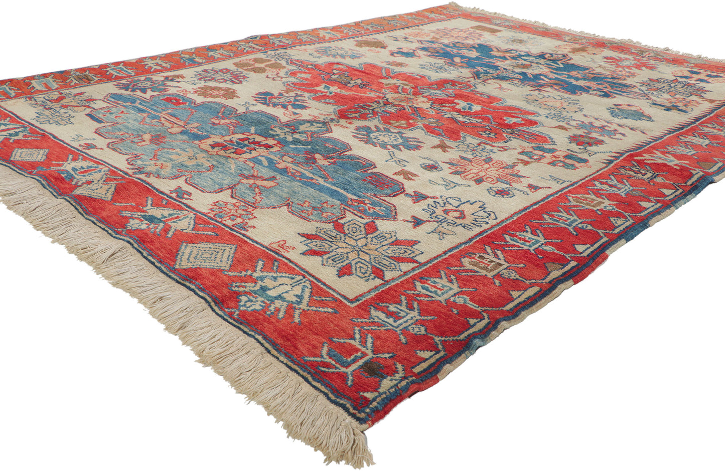 5 x 7 Vintage Turkish Oushak Rug 71996