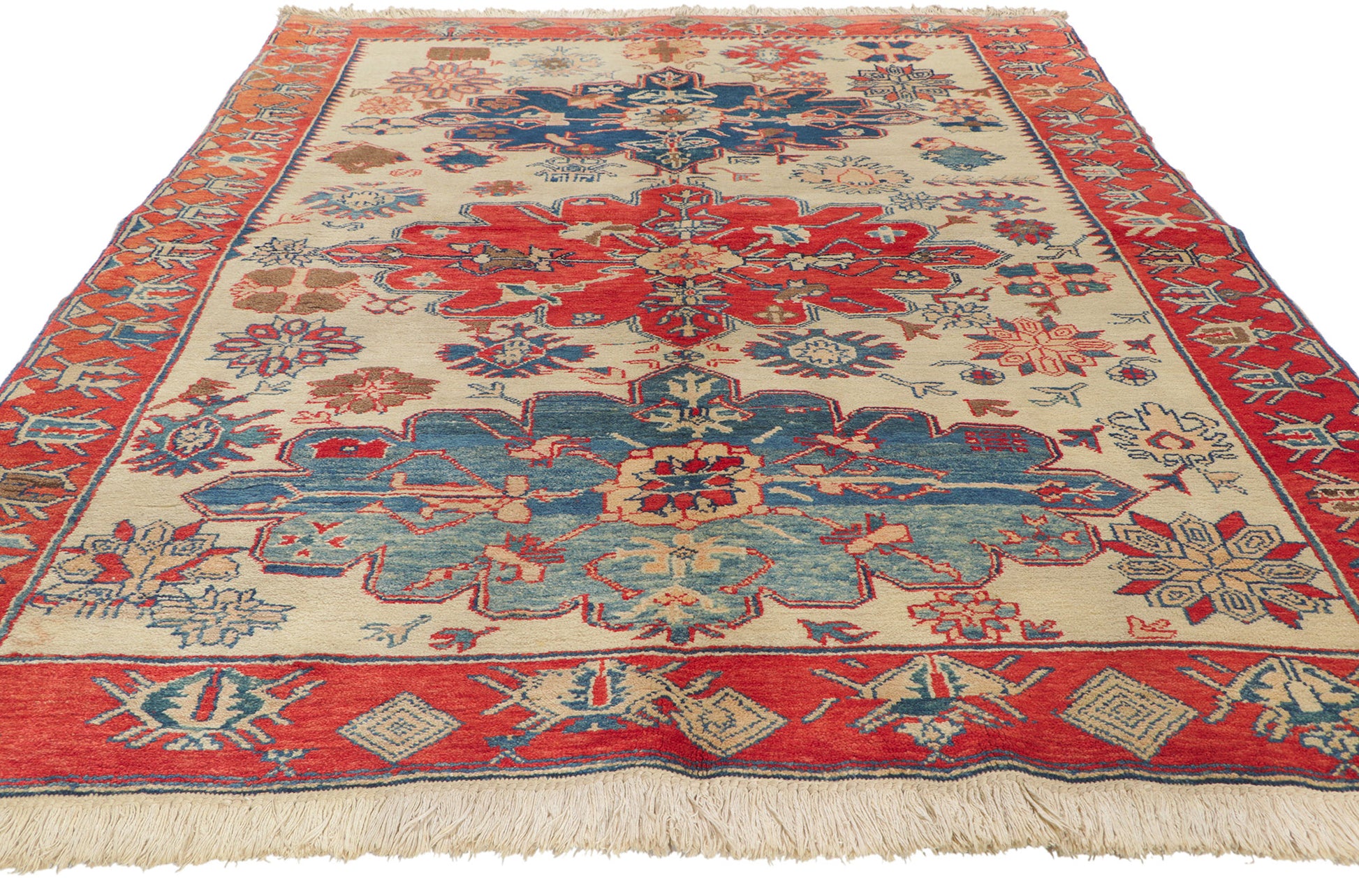 5 x 7 Vintage Turkish Oushak Rug 71996
