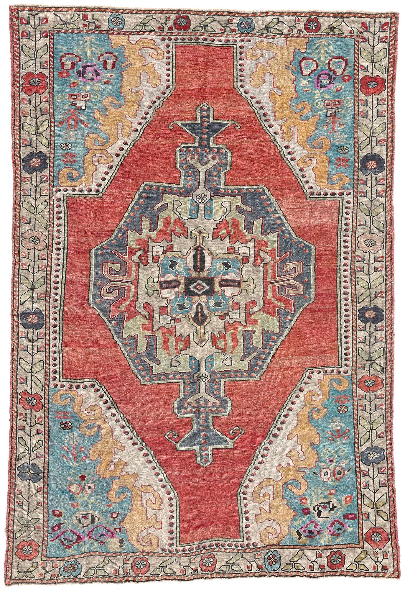 5 x 7 Vintage Turkish Oushak Rug 53865