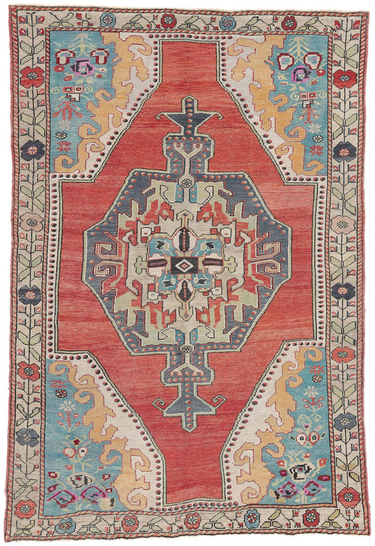 5 x 7 Vintage Turkish Oushak Rug 53865