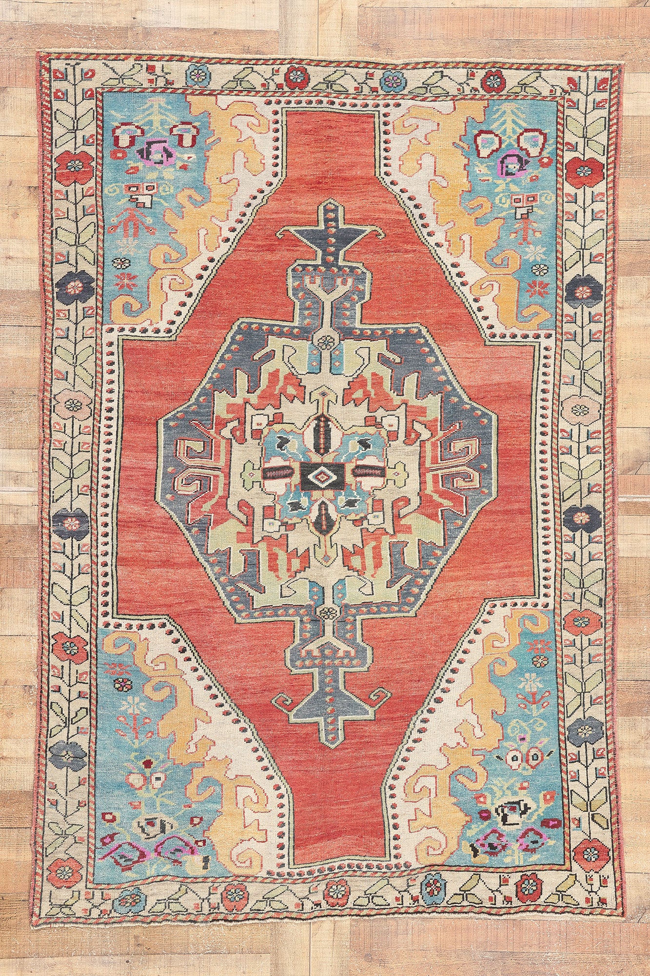5 x 7 Vintage Turkish Oushak Rug 53865