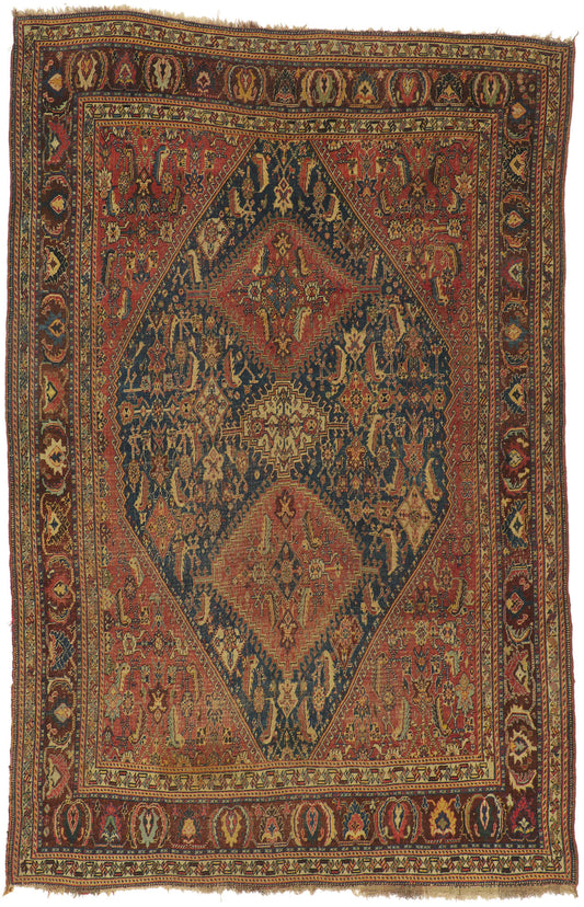 5 x 8 Antique Persian Qashqai Rug 21696