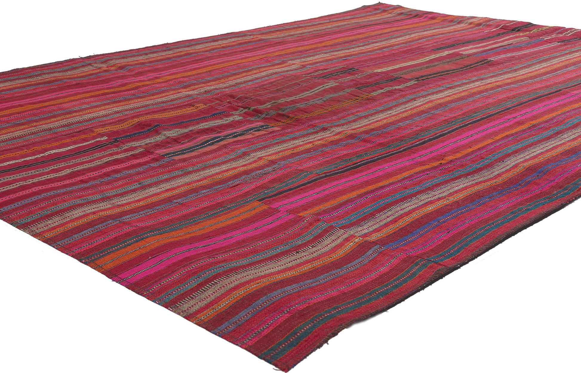 5 x 8 Vintage Turkish Striped Kilim Rug 60812