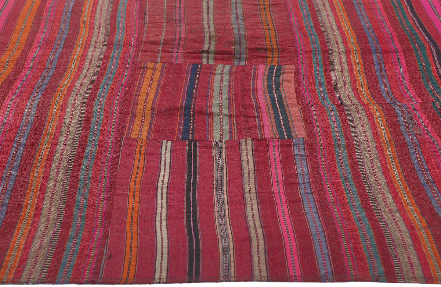 5 x 8 Vintage Turkish Striped Kilim Rug 60812