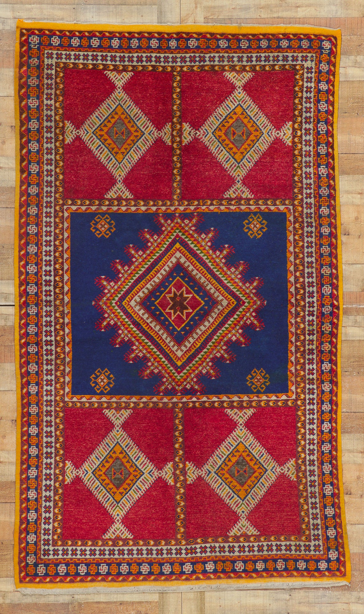 5 x 8 Vintage Red Taznakht Moroccan Rug 78095