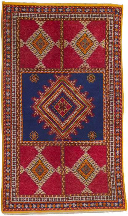 5 x 8 Vintage Red Taznakht Moroccan Rug 78095