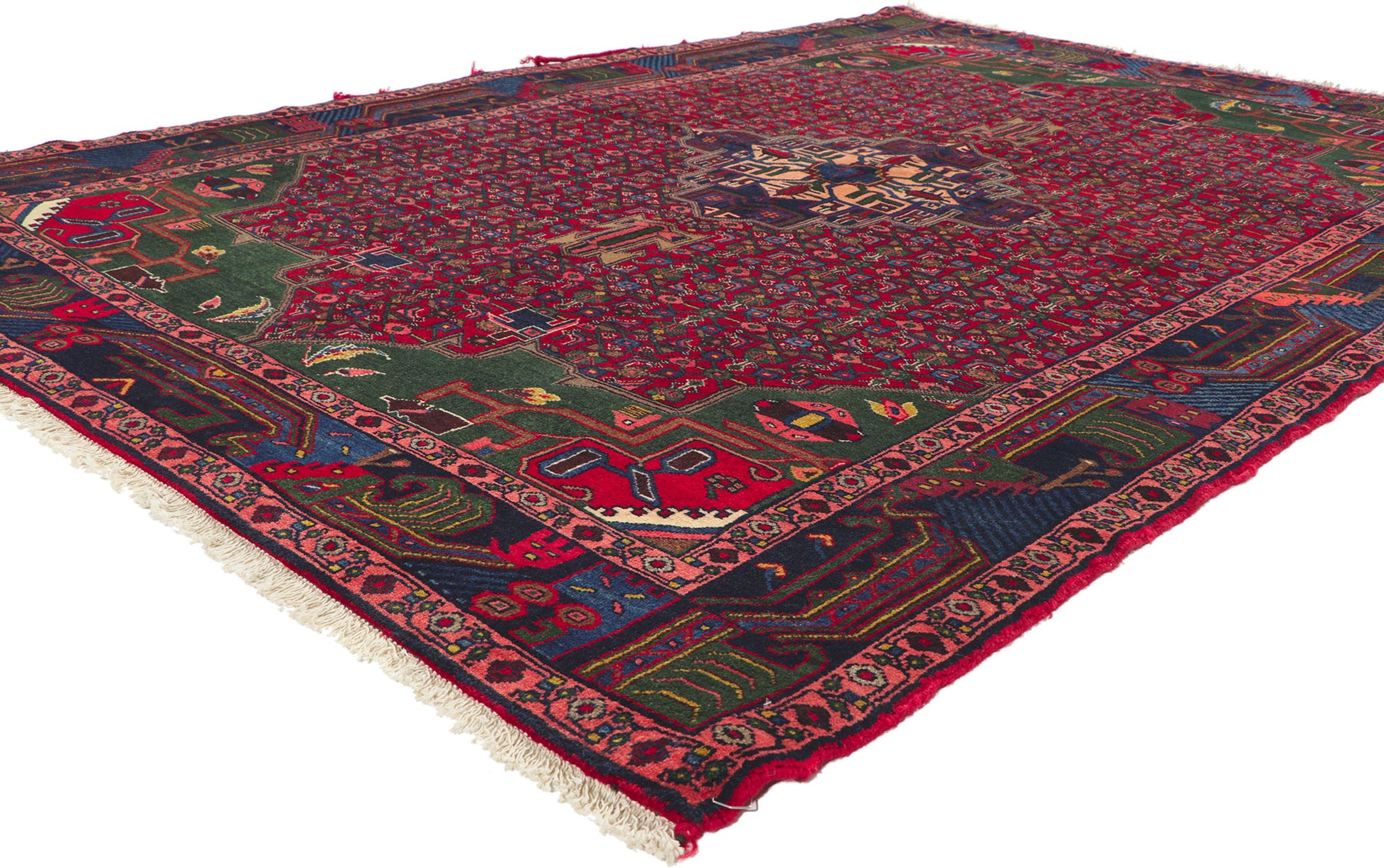 5 x 8 Vintage Persian Hamadan Rug 76126