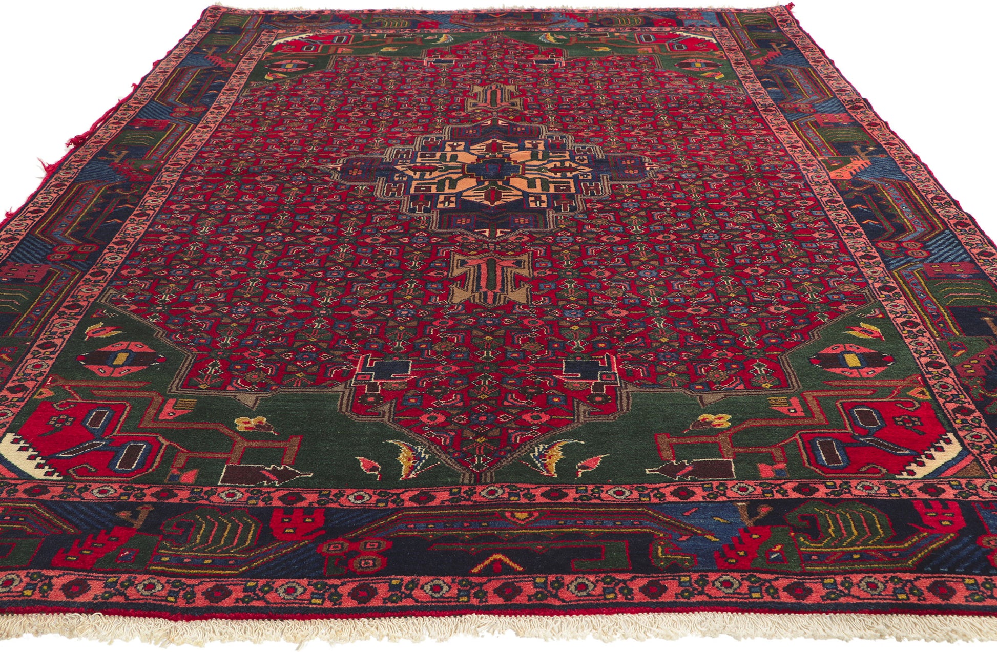 5 x 8 Vintage Persian Hamadan Rug 76126