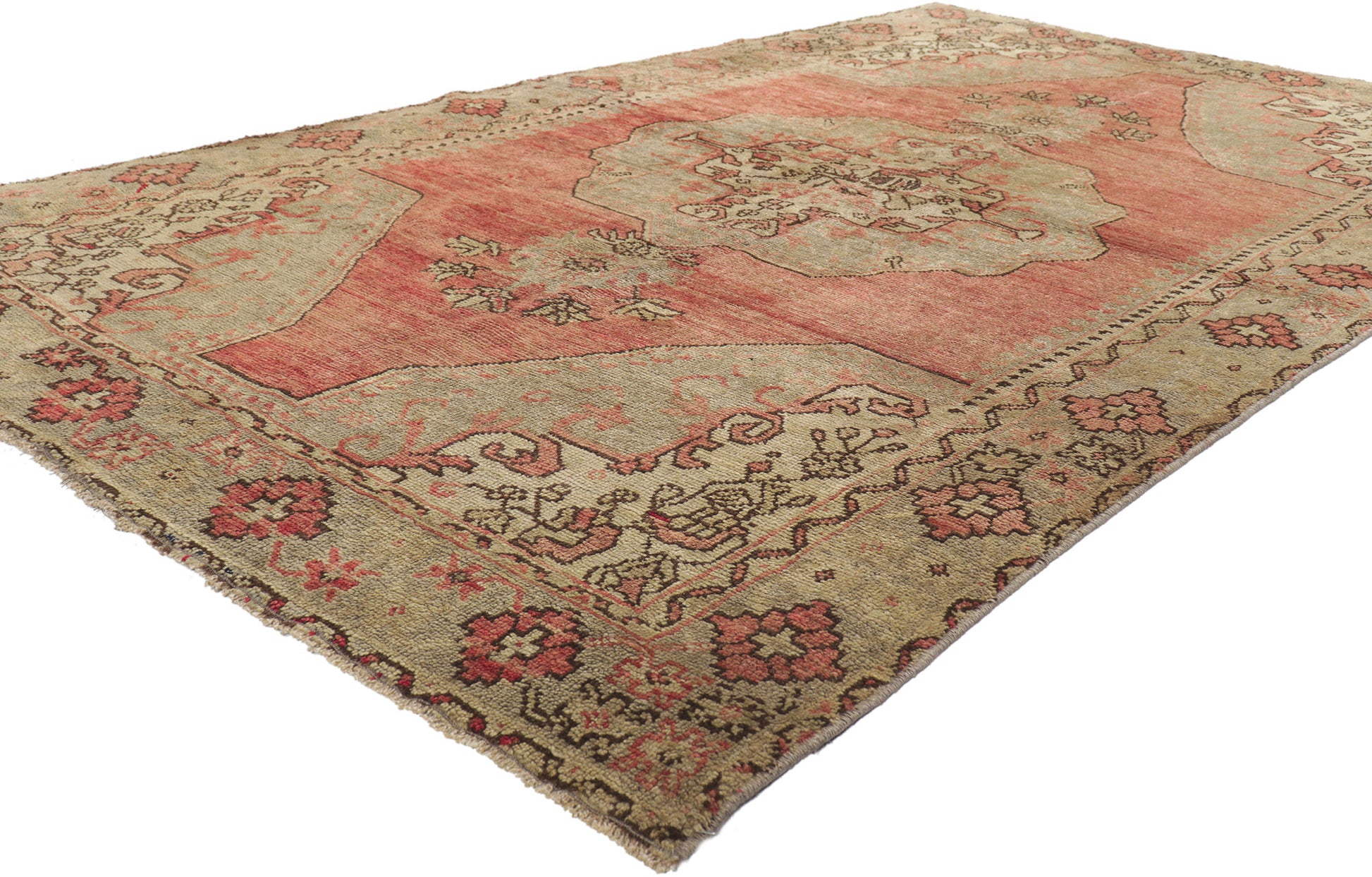 5 x 8 Vintage Turkish Oushak Rug 52352