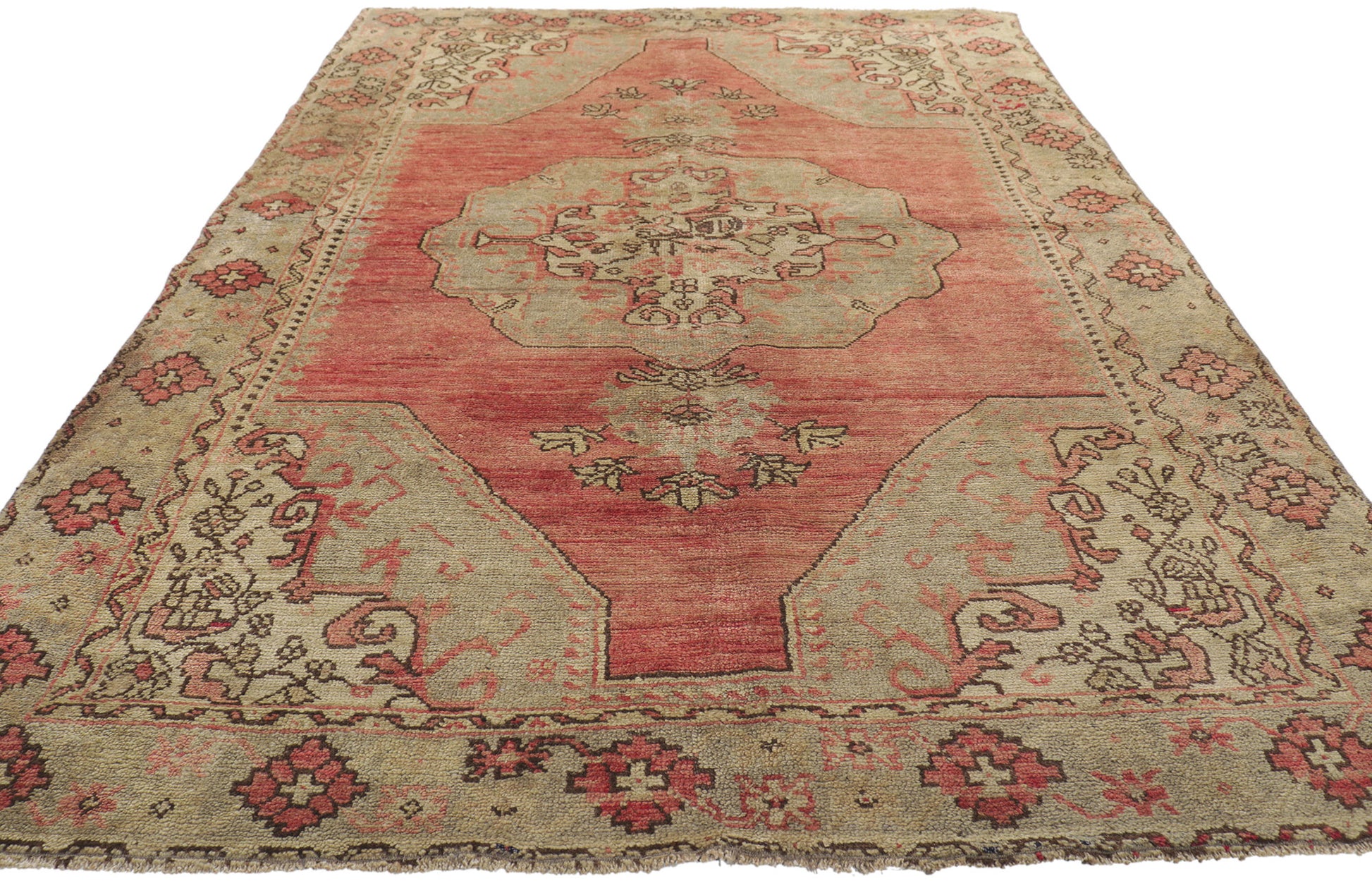 5 x 8 Vintage Turkish Oushak Rug 52352