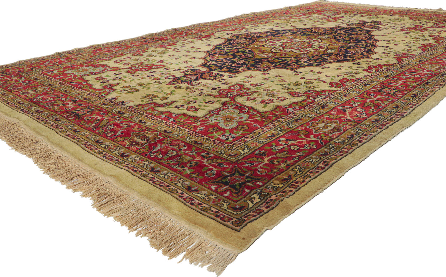 6 x 11 Vintage Indian Isfahan Rug 78304
