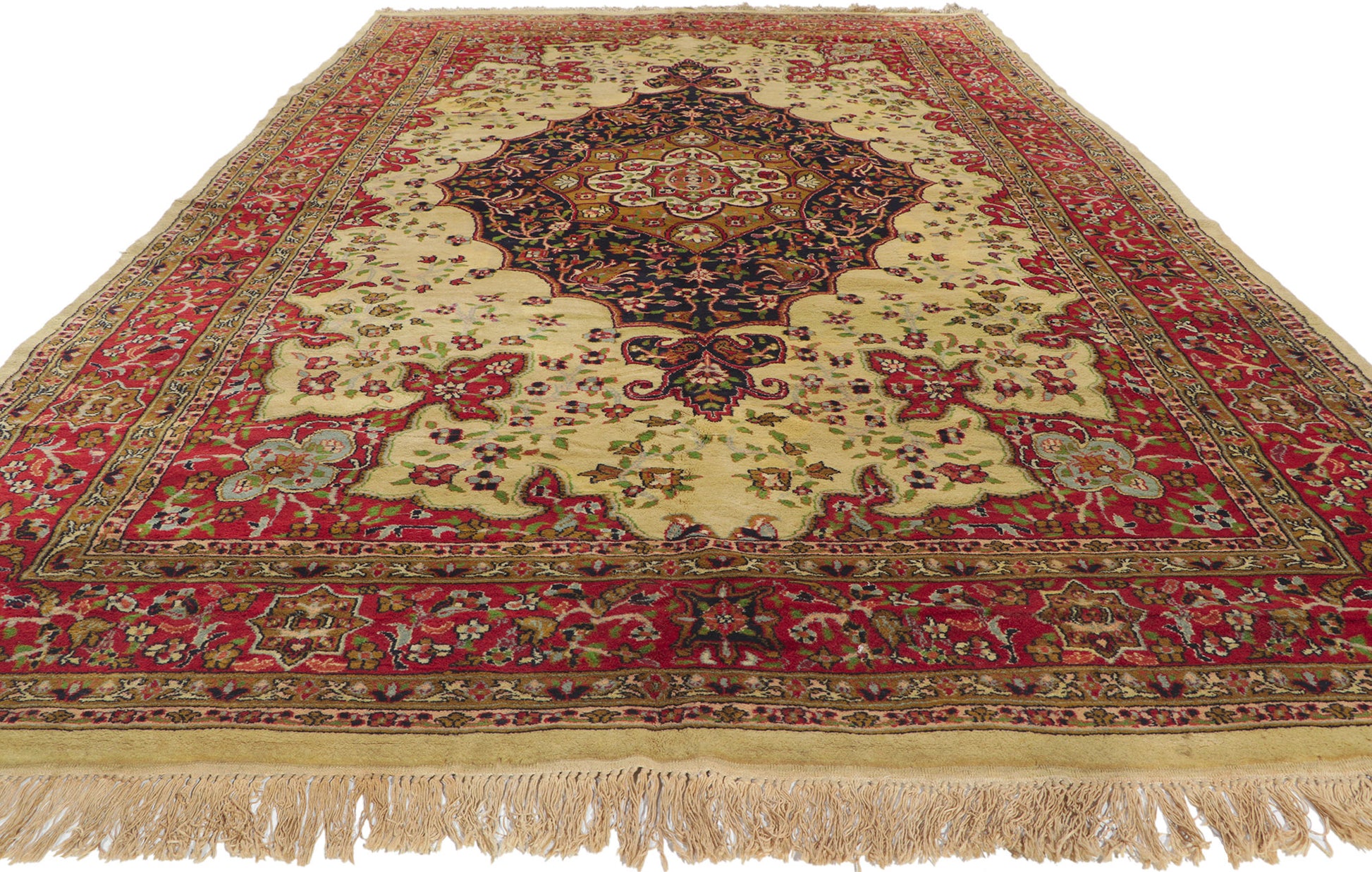 6 x 11 Vintage Indian Isfahan Rug 78304