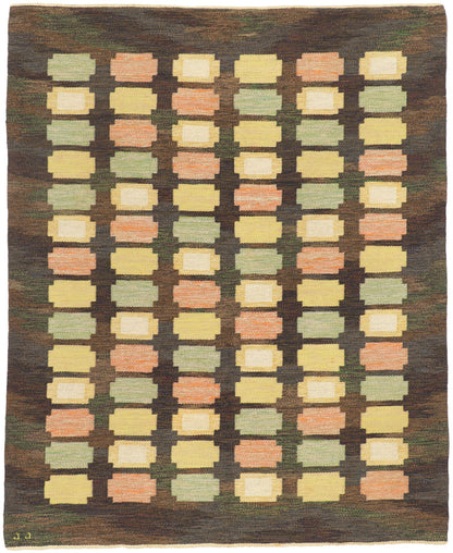 ���6 x 7 Judith Johansson Vintage Swedish Rollakan Rug 78492