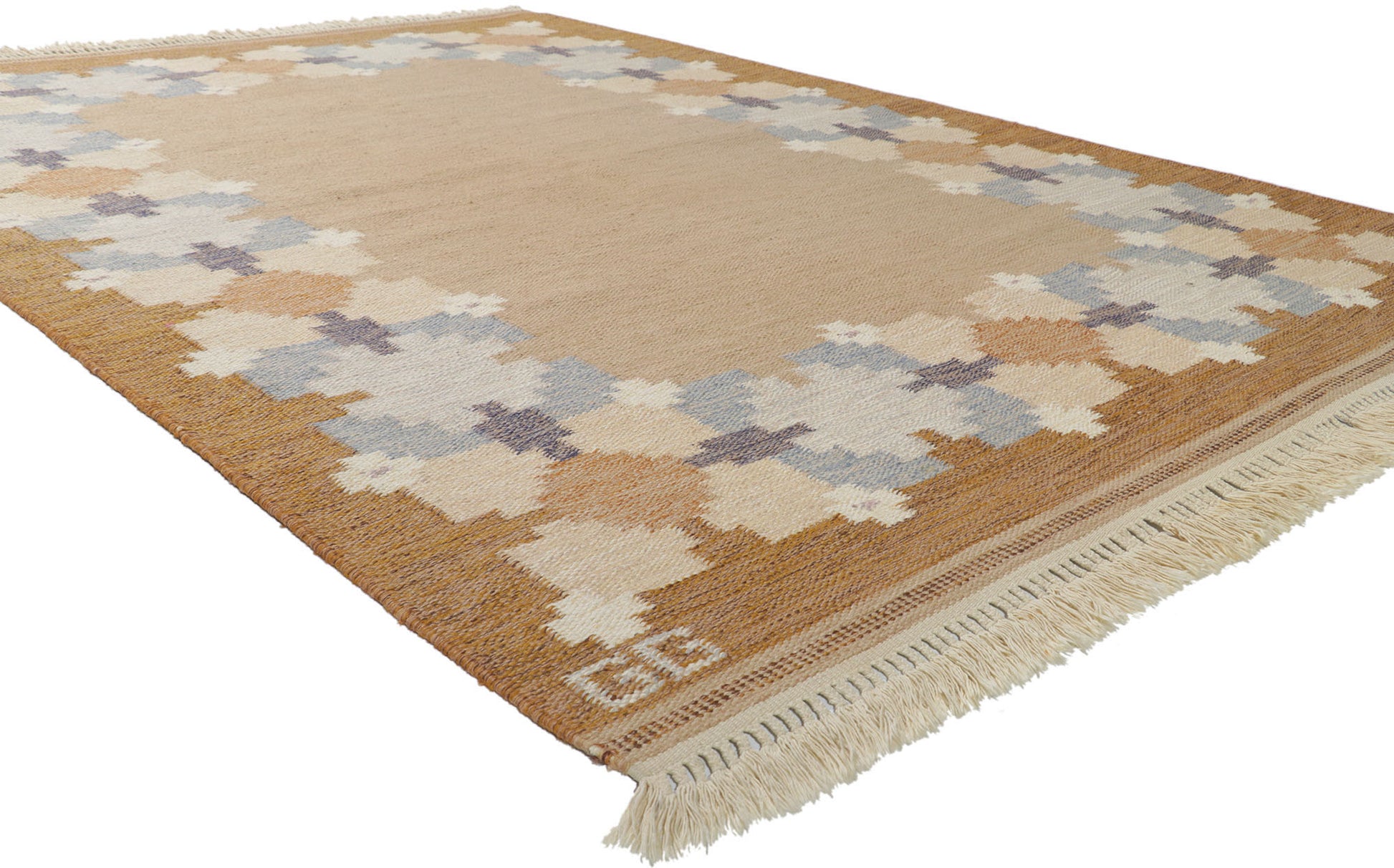 6 x 8 Gitt Grannsjo Vintage Swedish Rollakan Rug 78266