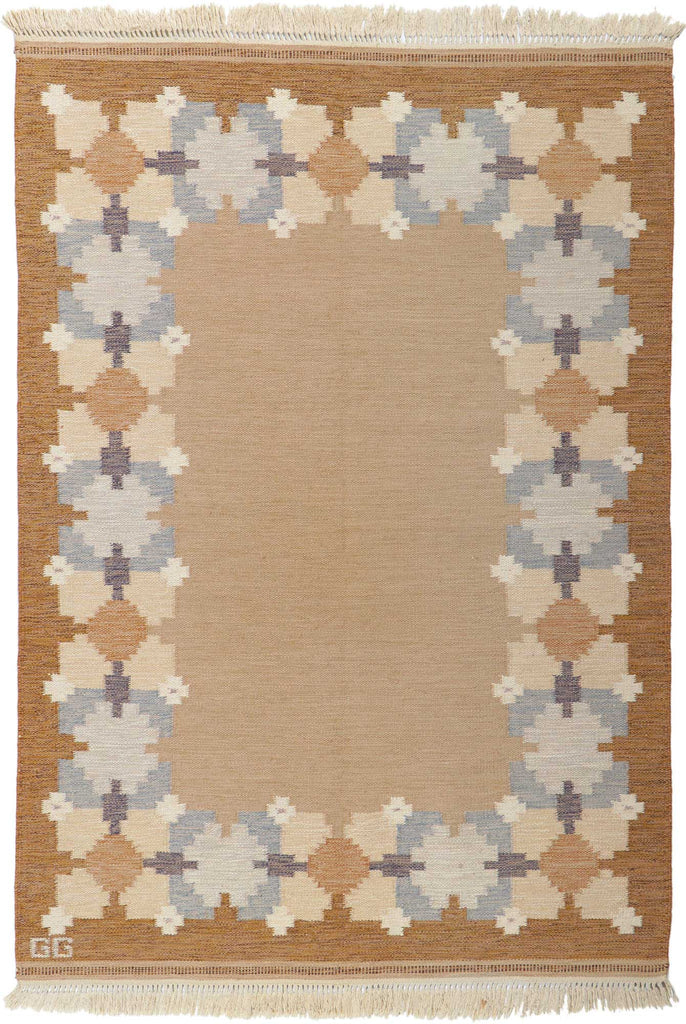 6 x 8 Gitt Grannsjo Vintage Swedish Rollakan Rug 78266