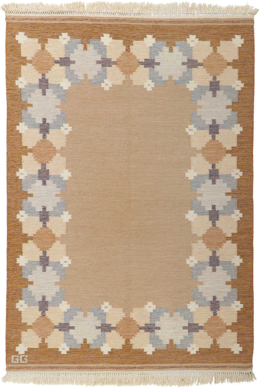 6 x 8 Gitt Grannsjo Vintage Swedish Rollakan Rug 78266
