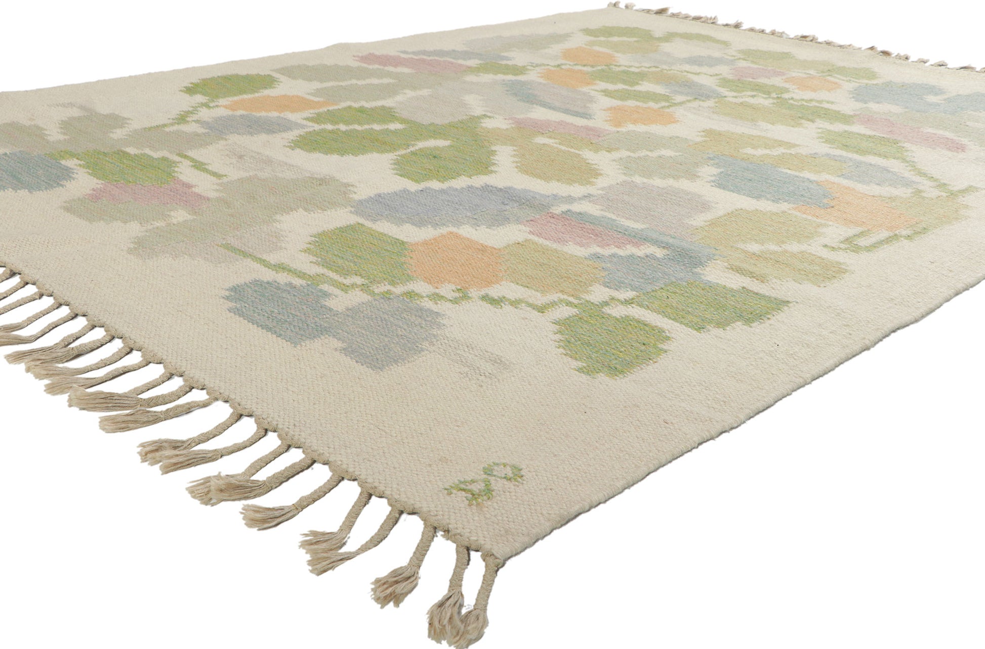6 x 8 Anna-Johanna Angstrom Vintage Swedish Rollakan Rug 78500