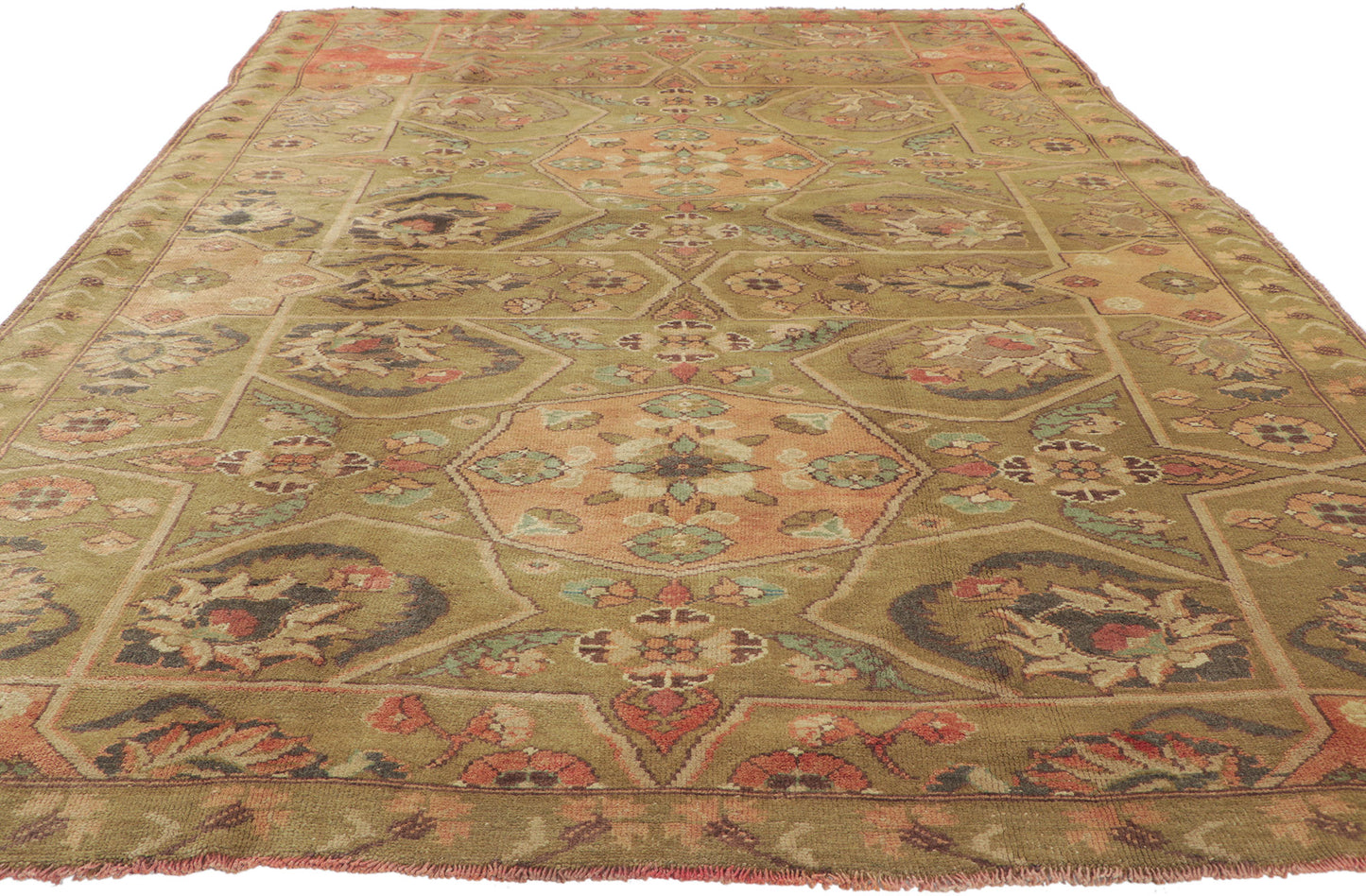 6 x 9 Vintage Turkish Oushak Rug 51672