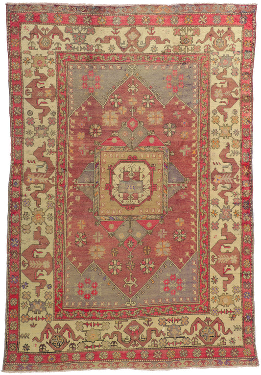 6 x 9 Vintage Turkish Oushak Rug 51789