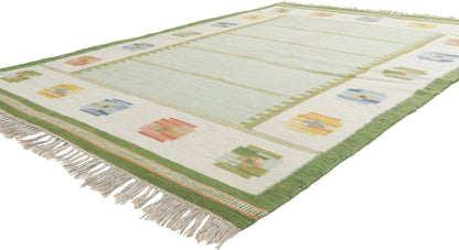 6 x 8 Strehog Gripsholm Vintage Swedish Rollakan Rug 78267
