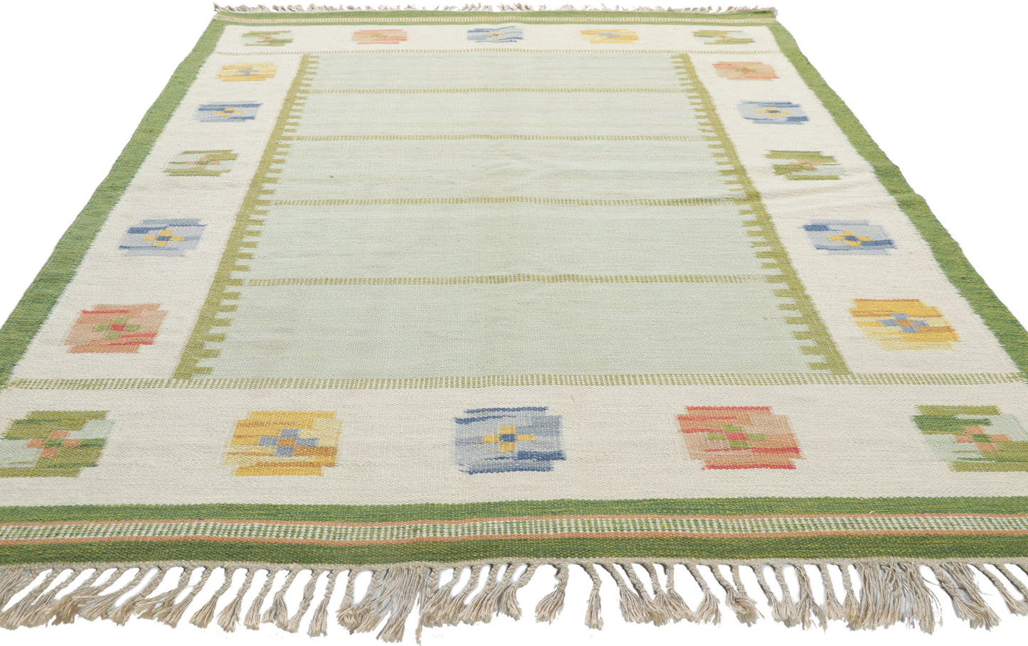 6 x 8 Strehog Gripsholm Vintage Swedish Rollakan Rug 78267