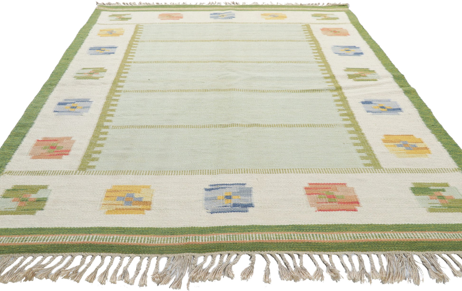 6 x 8 Strehog Gripsholm Vintage Swedish Rollakan Rug 78267