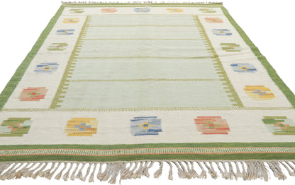6 x 8 Strehog Gripsholm Vintage Swedish Rollakan Rug 78267
