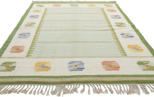 6 x 8 Strehog Gripsholm Vintage Swedish Rollakan Rug 78267